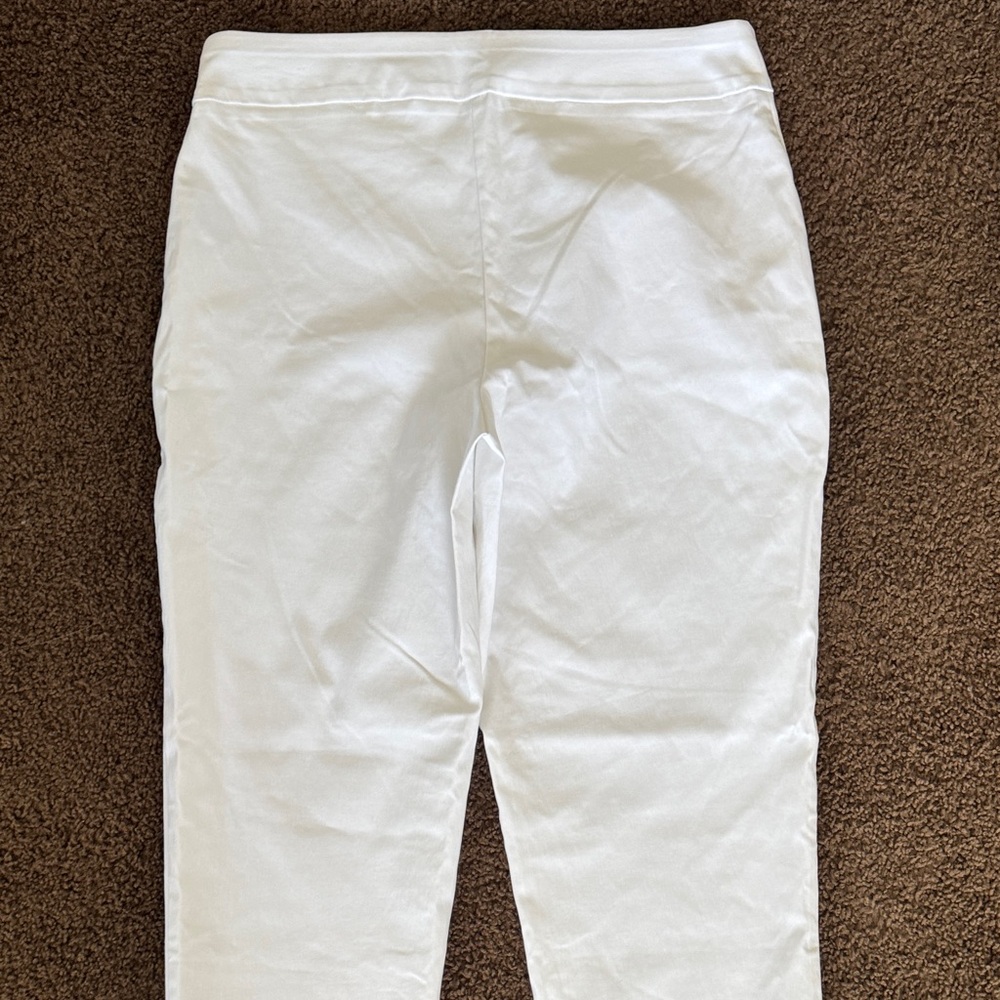 JM Collection White Ankle Pants with Black Accents - Picture 9 of 9